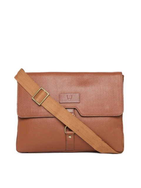 

Hidesign Men Brown Textured Leather Messenger Bag