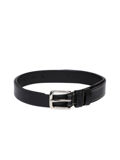 

Hidesign Men Black Solid Leather Belt
