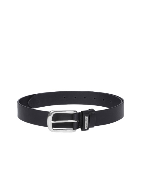 

Hidesign Men Black Solid Leather Belt