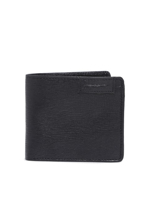 

Hidesign Men Black Textured Leather Two Fold Wallet