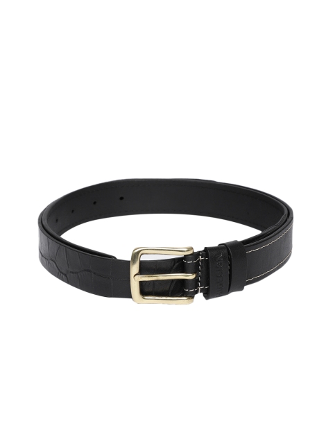 

Hidesign Men Black Textured Leather Belt