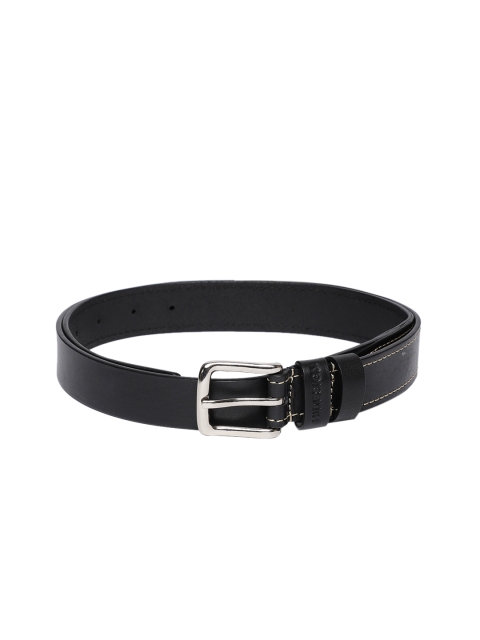 

Hidesign Men Black Solid Leather Belt