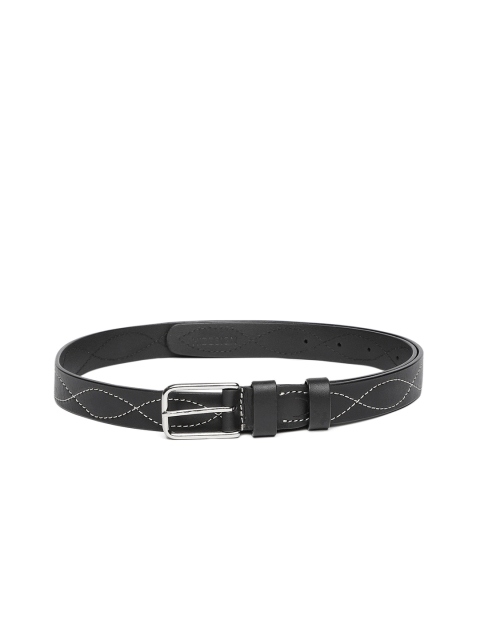 

Hidesign Men Black Solid Leather Belt