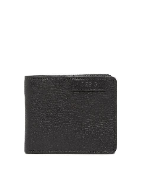 

Hidesign Men Black Textured Two Fold Leather Wallet