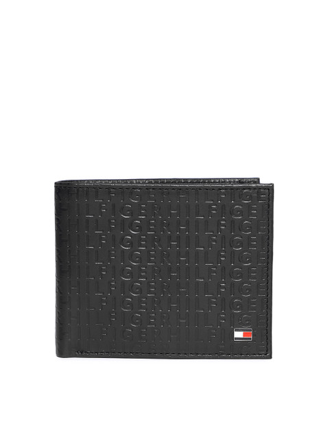 

Tommy Hilfiger Men Black Textured Two Fold Wallet
