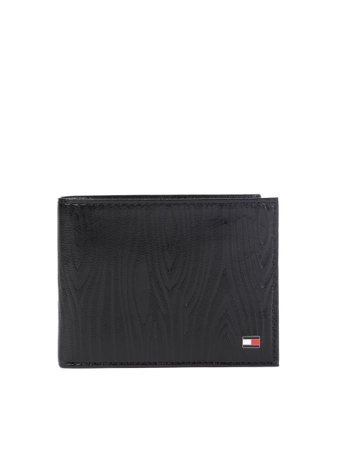 

Tommy Hilfiger Men Black Textured Genuine Leather Two Fold Wallet
