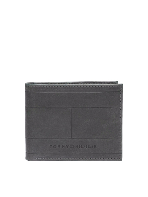 

Tommy Hilfiger Men Grey Solid Two Fold Leather Wallet