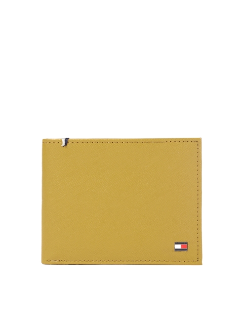 

Tommy Hilfiger Men Yellow Genuine Leather Solid Two Fold Wallet