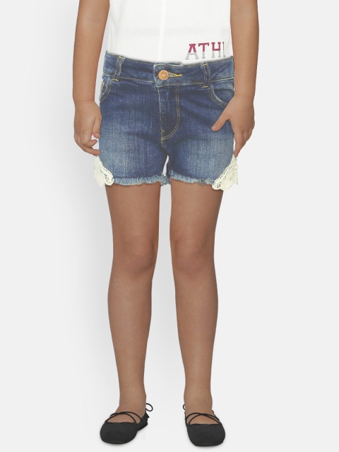 

Marks & Spencer Girls Blue Washed Regular Fit Denim Shorts