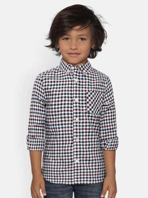 

Marks & Spencer Boys Burgundy & Green Regular Fit Checked Casual Shirt