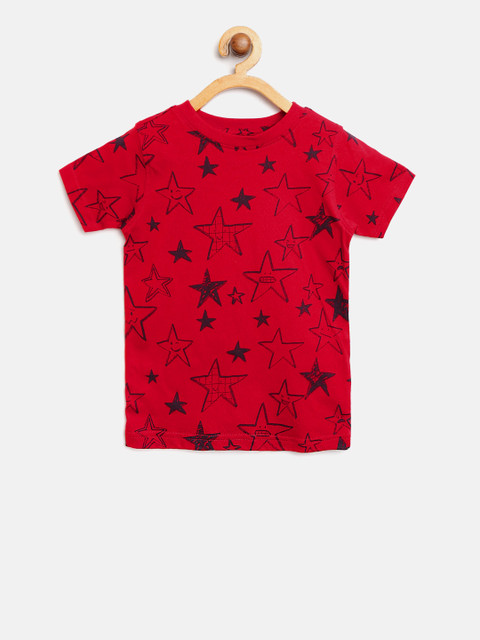 

Marks & Spencer Boys Red & Black Star Print Round Neck T-shirt