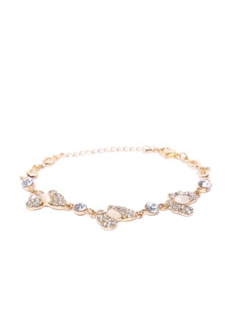 

Carlton London Gold-Plated Stone-Studded Link Bracelet