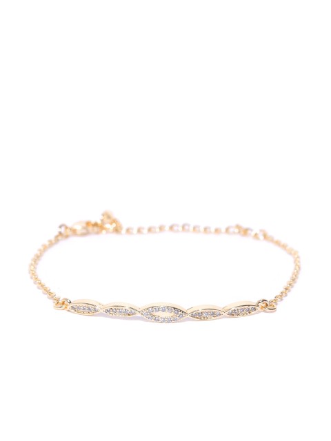 

Carlton London Gold-Plated CZ Stone-Studded Link Bracelet