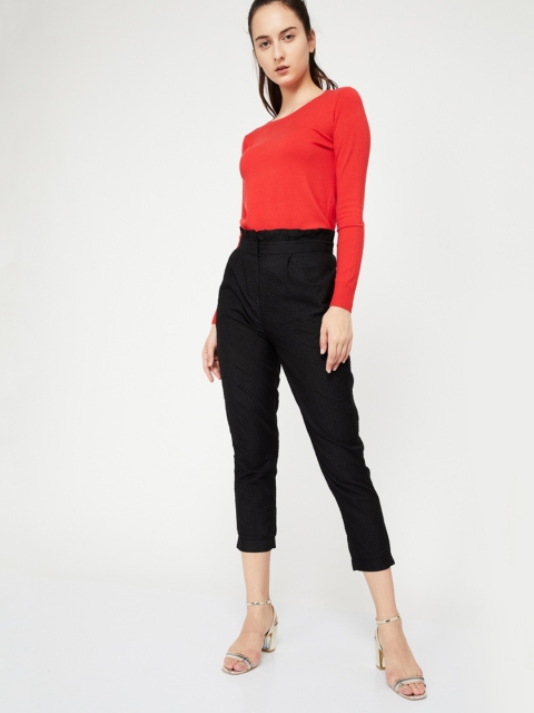 

Ginger by Lifestyle Women Black Regular Fit Self Design Culottes