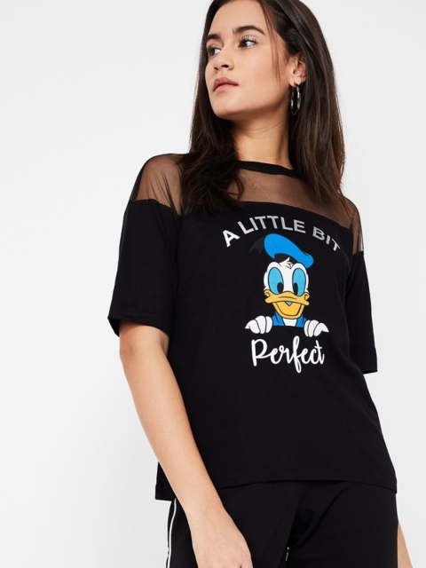 

Ginger by Lifestyle Women Black Printed Top