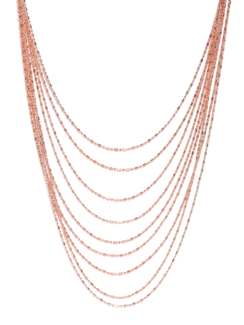 

ToniQ Rose Gold-Toned Multi-Layered Chain Necklace