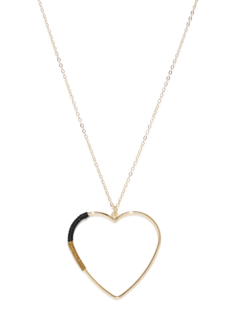 

ToniQ Gold-Toned Heart-Shaped Pendant with Chain