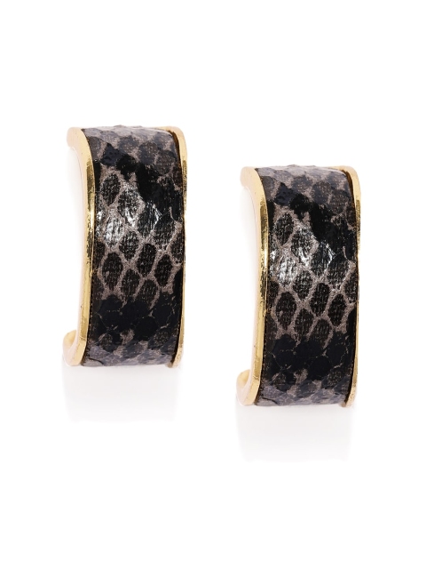 

ToniQ Black Geometric Half Hoop Earrings