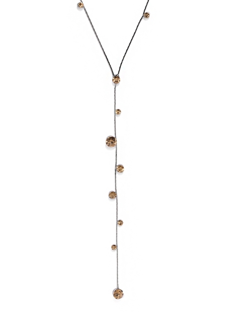 

ToniQ Gunmetal & Gold-Toned Stone Studded Necklace, Metallic