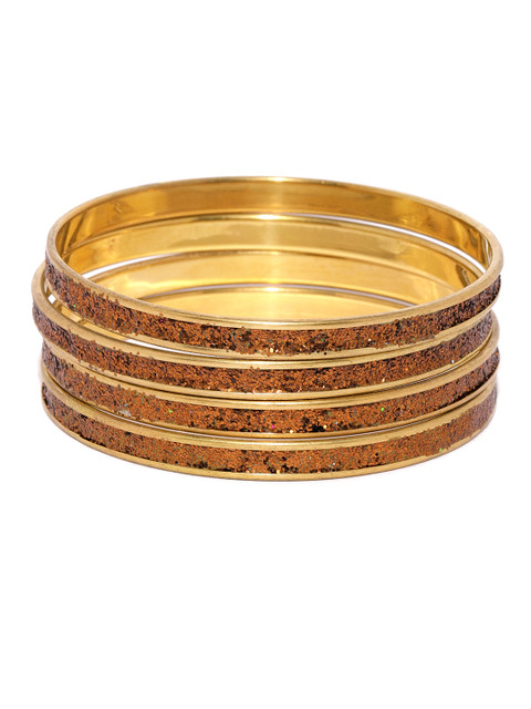 

ToniQ Set of 4 Copper-Toned Embellished Bangles