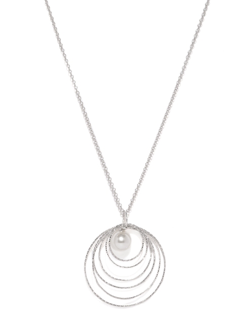 

ToniQ Silver-Toned Round Pendant with Chain