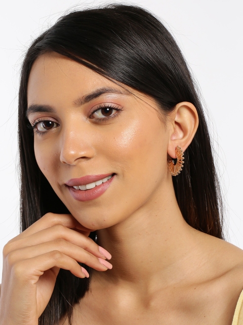 

ToniQ Gold-Toned Geometric Half Hoop Earrings
