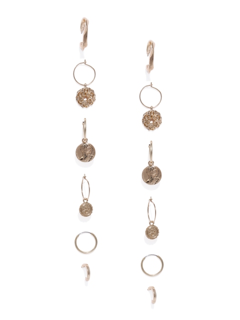 

ToniQ Set of 6 Gold-Toned Circular Hoop Earrings