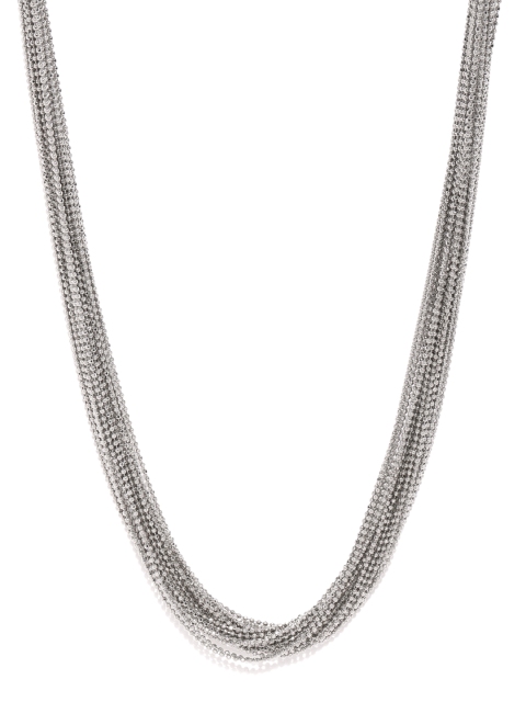 

ToniQ Silver-toned Multistranded Necklace