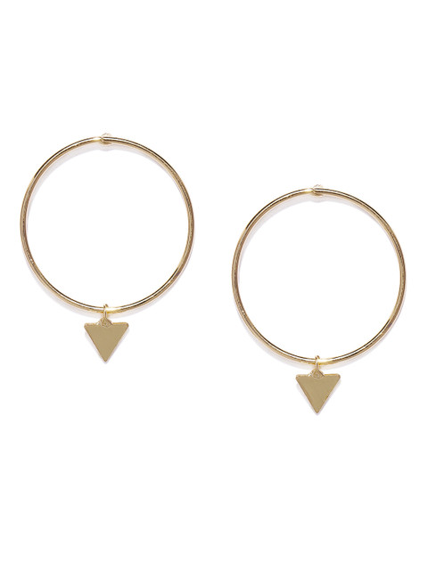 

ToniQ Gold-Toned Circular Drop Earrings