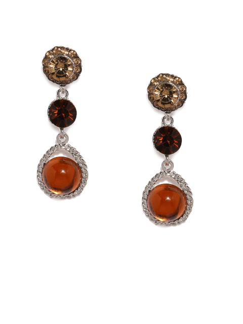 

ToniQ Brown Geometric Drop Earrings