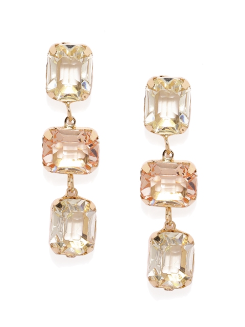 

ToniQ Gold-Toned Teardrop Shaped Drop Earrings