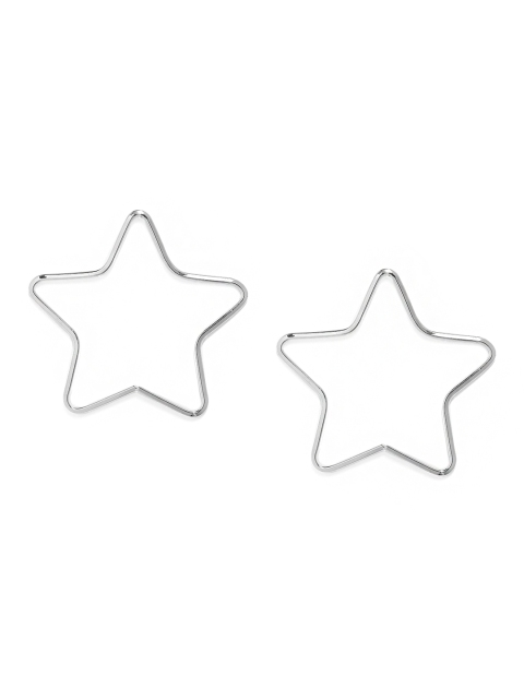 

ToniQ Silver-Toned Star Shaped Drop Earrings