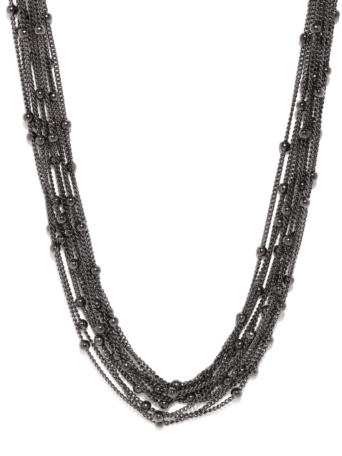 

ToniQ Black Multi-Layered Chain Necklace