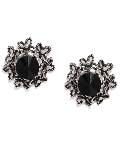 

ToniQ Silver-Toned Floral Studs