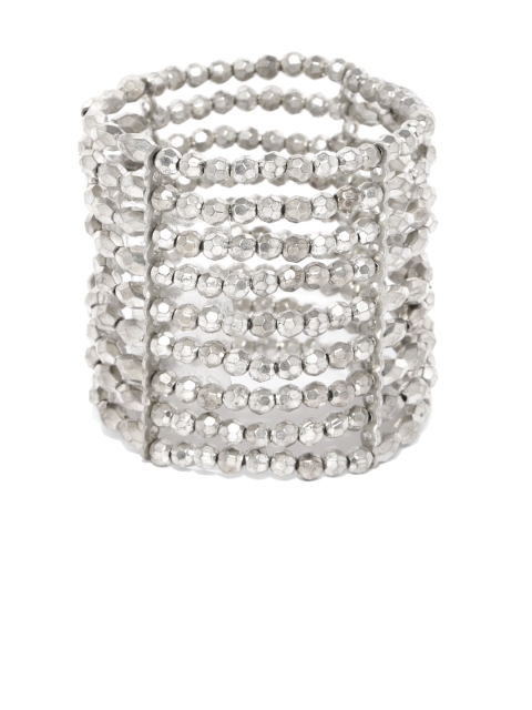 

ToniQ Silver-Toned Stack Multi-Strand Bracelet