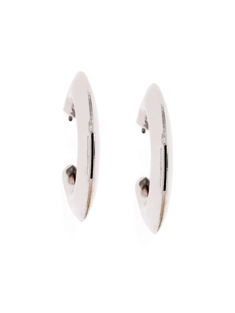

ToniQ Silver-Toned Circular Half Hoop Earrings