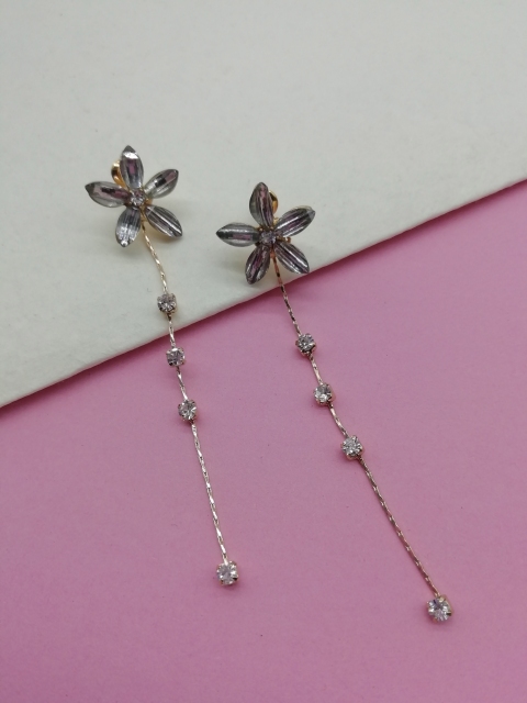

ToniQ Gold-Toned Floral Drop Earrings