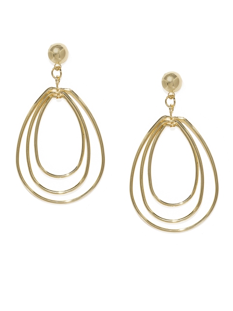 

ToniQ Gold-Toned Teardrop Shaped Drop Earrings