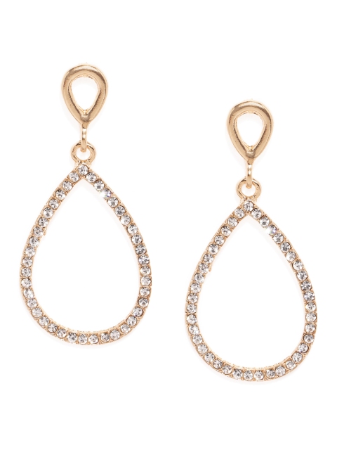 

ToniQ Gold-Toned Teardrop Shaped Drop Earrings