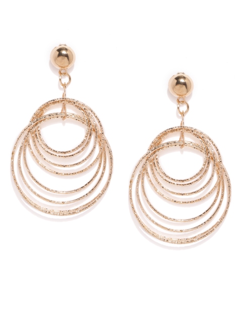 

ToniQ Gold-Toned Contemporary Drop Earrings