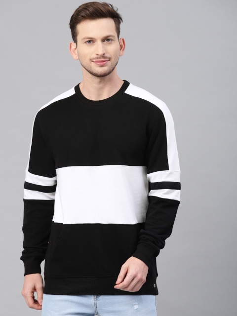 

Genius18 Men Black & White Colourblocked Sweatshirt