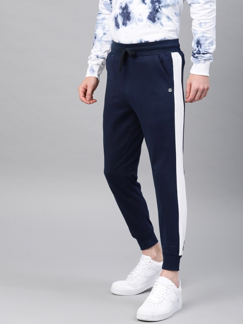 

Genius18 Men Navy Blue Solid Straight Fit Joggers