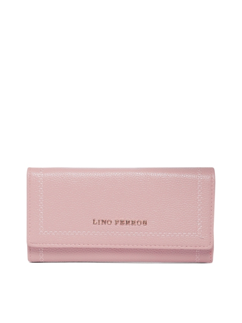 

Lino Perros Women Pink Solid Three Fold Wallet