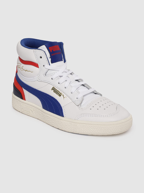 

Puma Unisex White Ralph Sampson Mid-Top Leather Sneakers