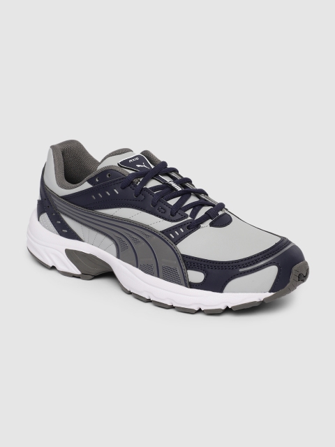 

Puma Unisex Navy Blue & Grey Solid Axis Sneakers