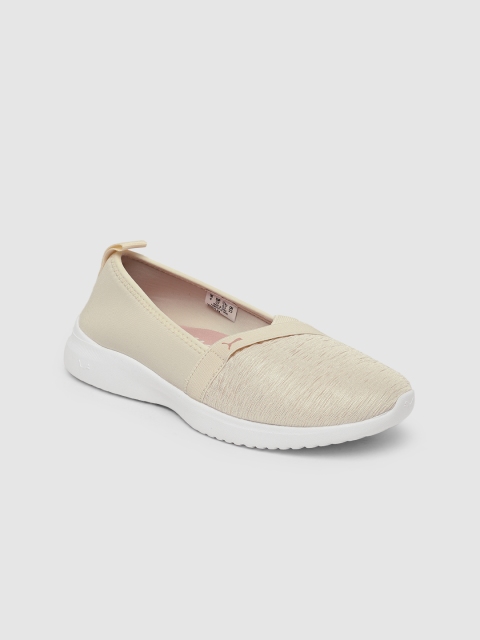

Puma Women Cream-Coloured Adelina Slip-On Sneakers