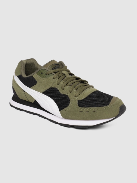 

Puma Unisex Olive Green & Black Colourblocked Vista Sneakers
