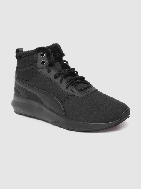 

Puma Unisex Black Solid Leather ST Activate Mid WTR Mid-Top Sneakers