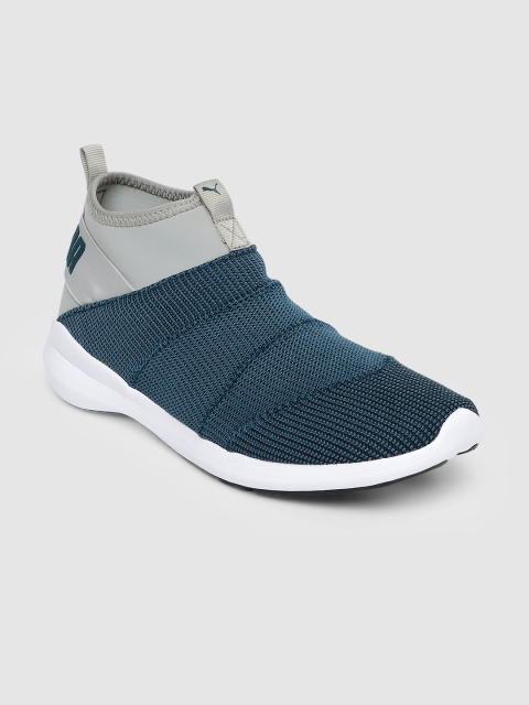 

Puma Men Blue Mono knit X IDP Mid-Top SoftFoam+ Slip-On Sneakers