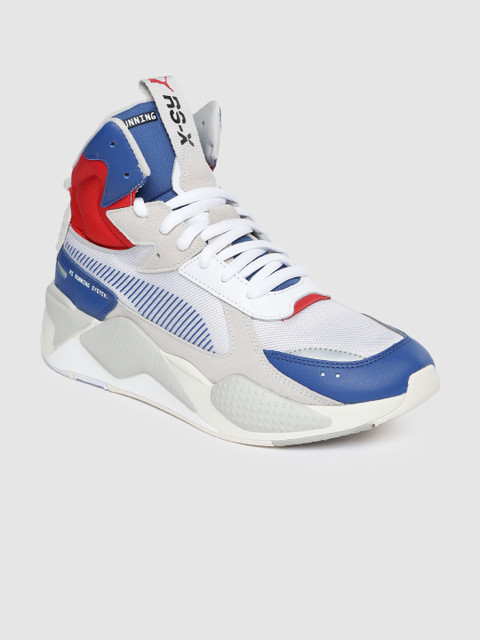 

Puma Unisex White Grey Colourblocked RS-X Midtop Utility Mid-Top Sneakers